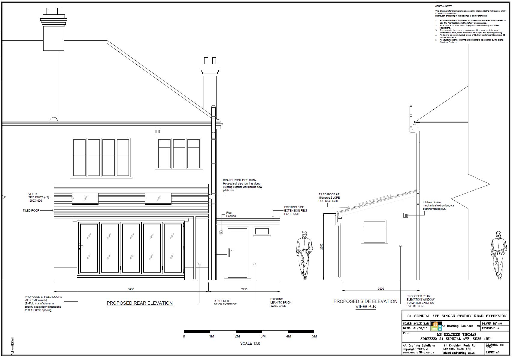 1705x1188 planning permission bromley - Extension Drawings