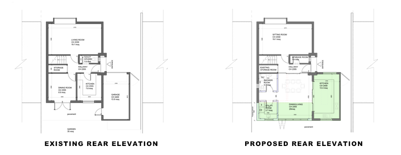 800x309 residential visualization, planning drawings london - Extension Drawings
