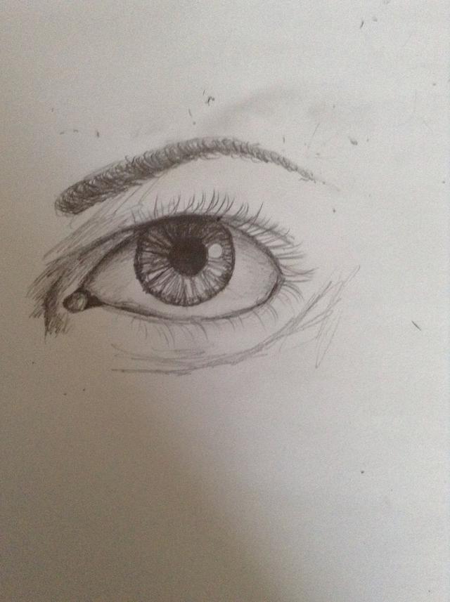 640x857 How To Draw A Semi Realistic Eye - Eye And Eyebrow Drawing