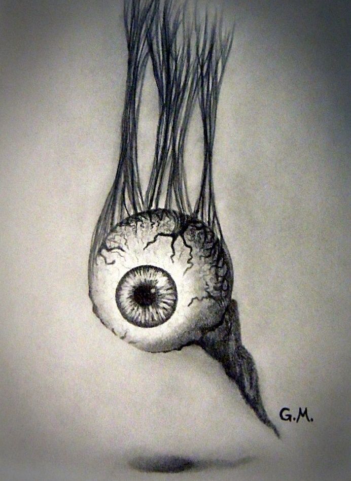 692x948 My Drawing Of A Dangling Eyeball Pencil Freehand - Eye Ball Drawing