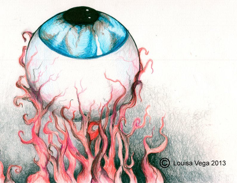 794x613 Optical Original Prismacolor Color Pencil Drawing Of An Etsy - Eye Ball Drawing