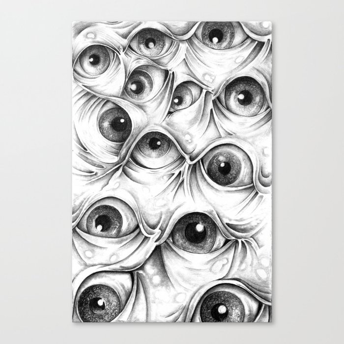 700x700 Trippy Abstract Eyeball Drawing Canvas Print - Eye Ball Drawing