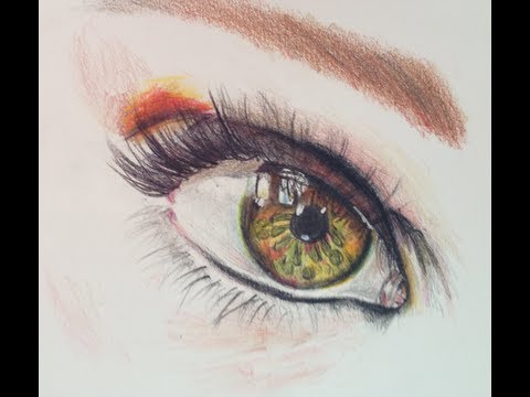 480x360 Drawing A Realistic Eye With Colored Pencil - Eye Color Pencil Drawing