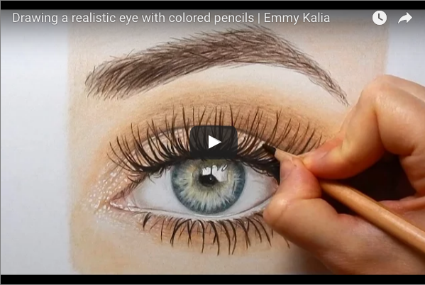 599x402 How To Draw A Realistic Eye With Colored Pencils - Eye Color Pencil Drawing
