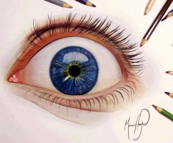 660x546 Real Eye Color Pencil Drawing - Eye Color Pencil Drawing
