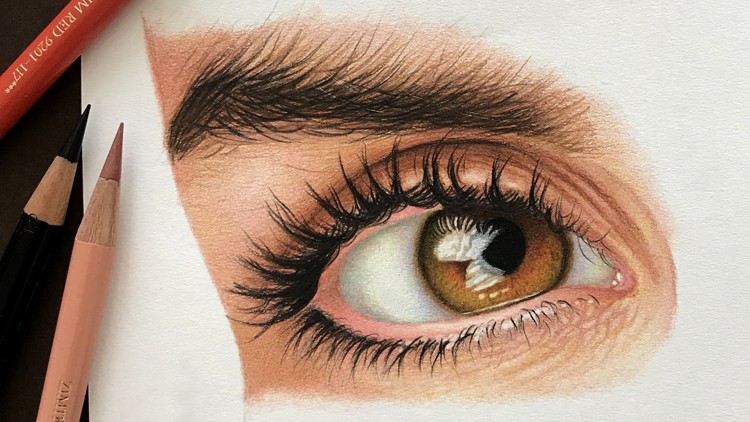 750x422 The Colored Pencil Drawing Techniques Course Udemy - Eye Color Pencil Drawing