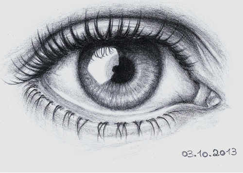 500x356 Detailed Eye Drawing - Eye Drawing Black And White