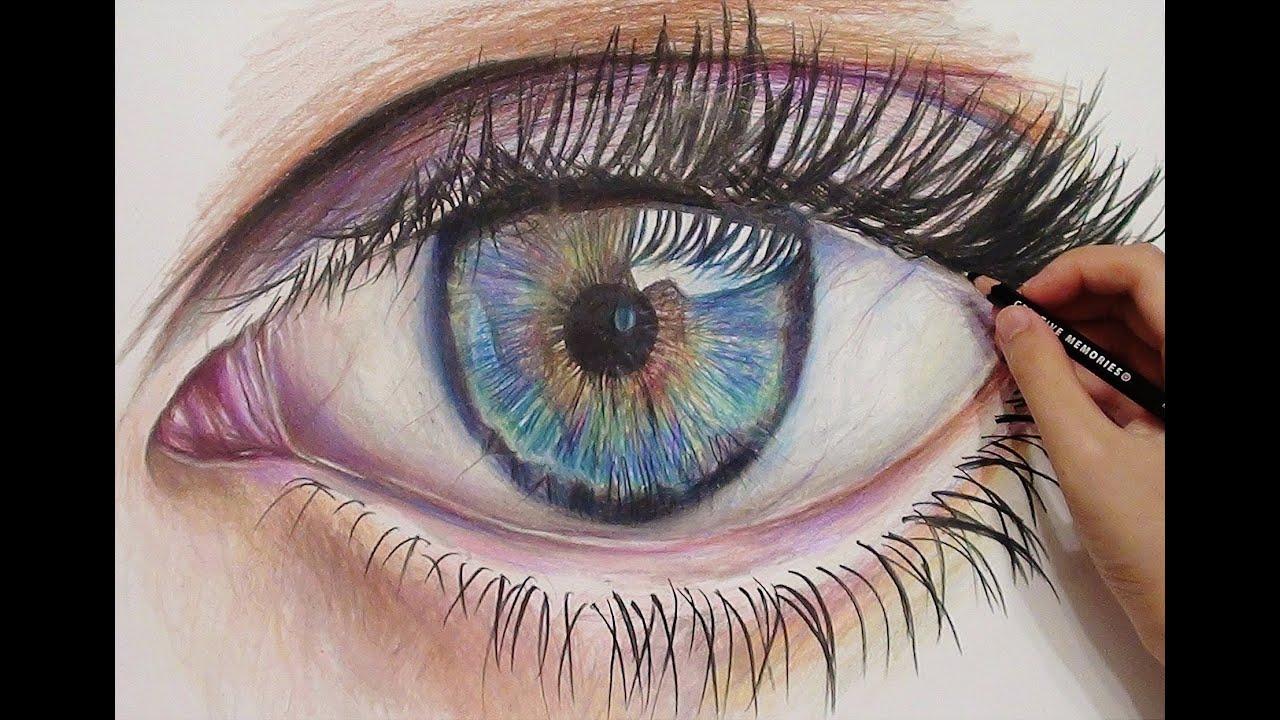 1280x720 Morgan Davidson Realistic Drawing Color Pencil - Eye Drawing Color