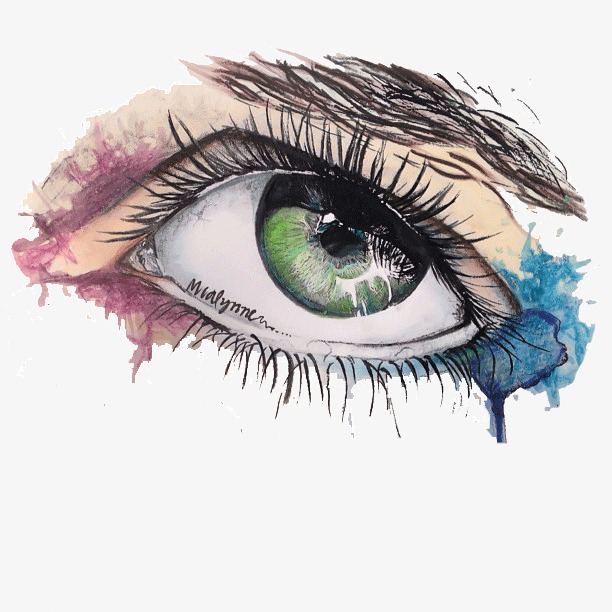 612x612 charming colored eye pencil, pencil drawing, color, eye png image - Eye Drawing Color