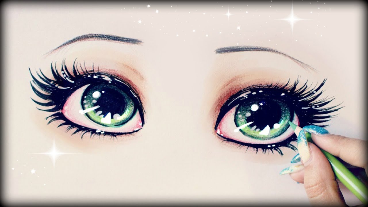 1280x720 Drawing Tutorial How To Draw And Color Green Eyes - Eye Drawing Color