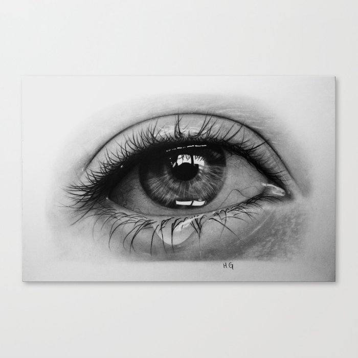 700x700 Crying Eye Drawing Canvas Print - Eye Drawing Crying