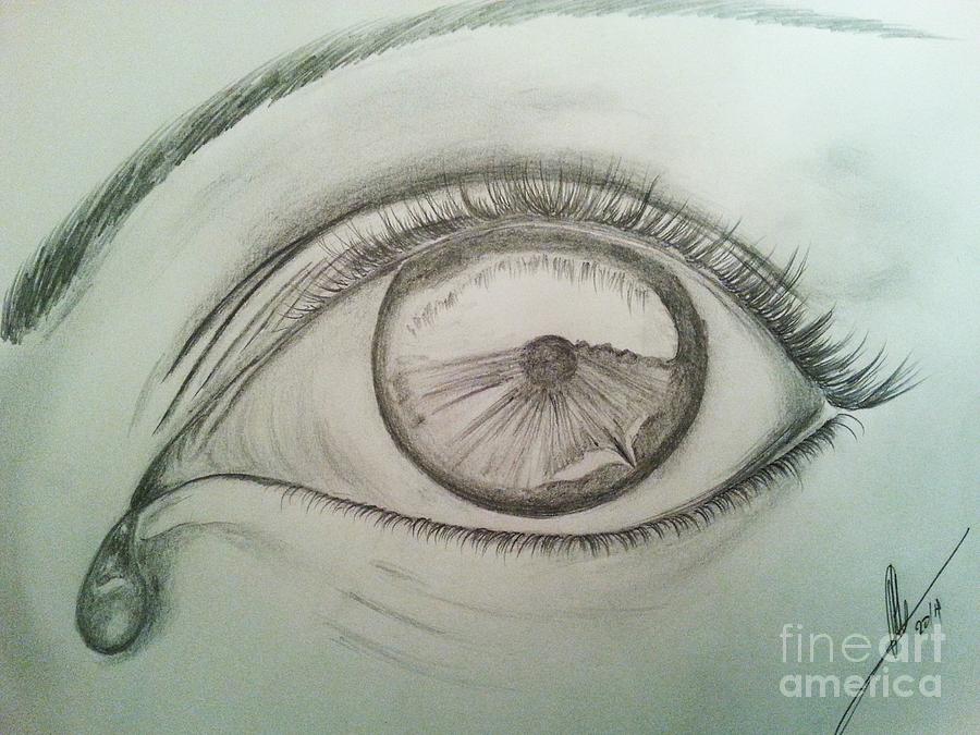 900x675 Crying Eye Drawing - Eye Drawing Crying