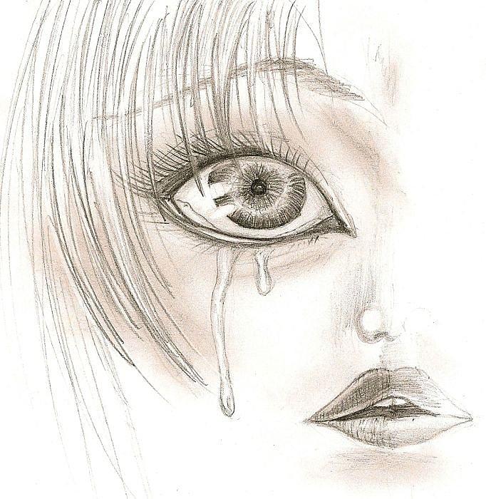 682x700 Crying Eye Drawing - Eye Drawing Crying