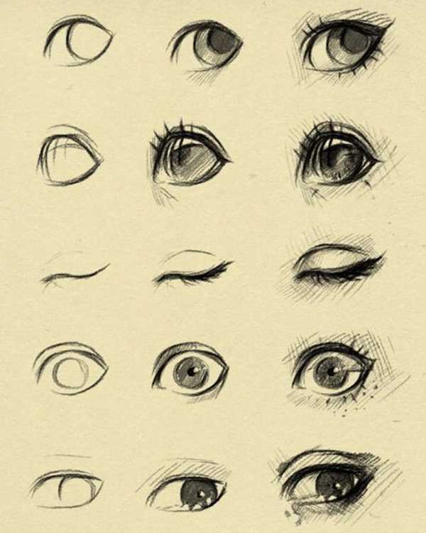 600x751 How To Draw Eye Portrait Step - Eye Drawing Step By Step