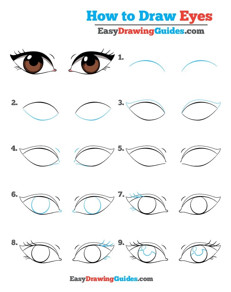 736x933 How To Draw Eyes Really Easy Drawing Tutorial - Eye Drawing Step By Step