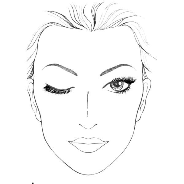 600x600 Blank Face Template With One Eye Closed For Makeup Ideas Bella Donna - Eye Drawing Template