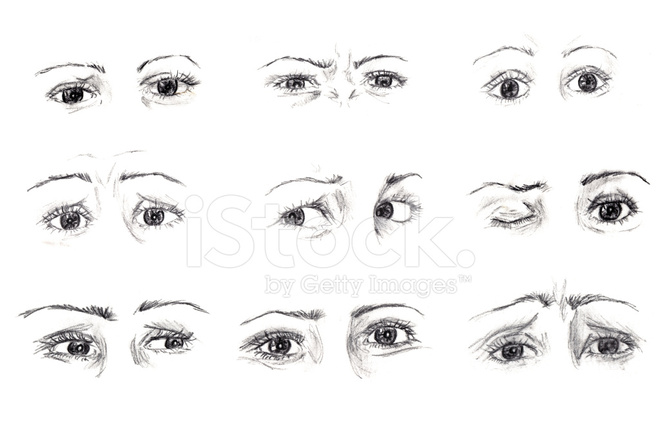 660x440 expression through eyes stock vector - Eye Expressions Drawing