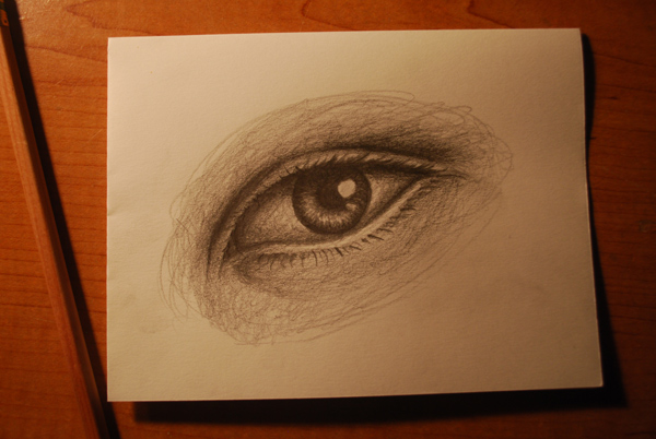 600x402 Sketch Study - Eye Iris Drawing