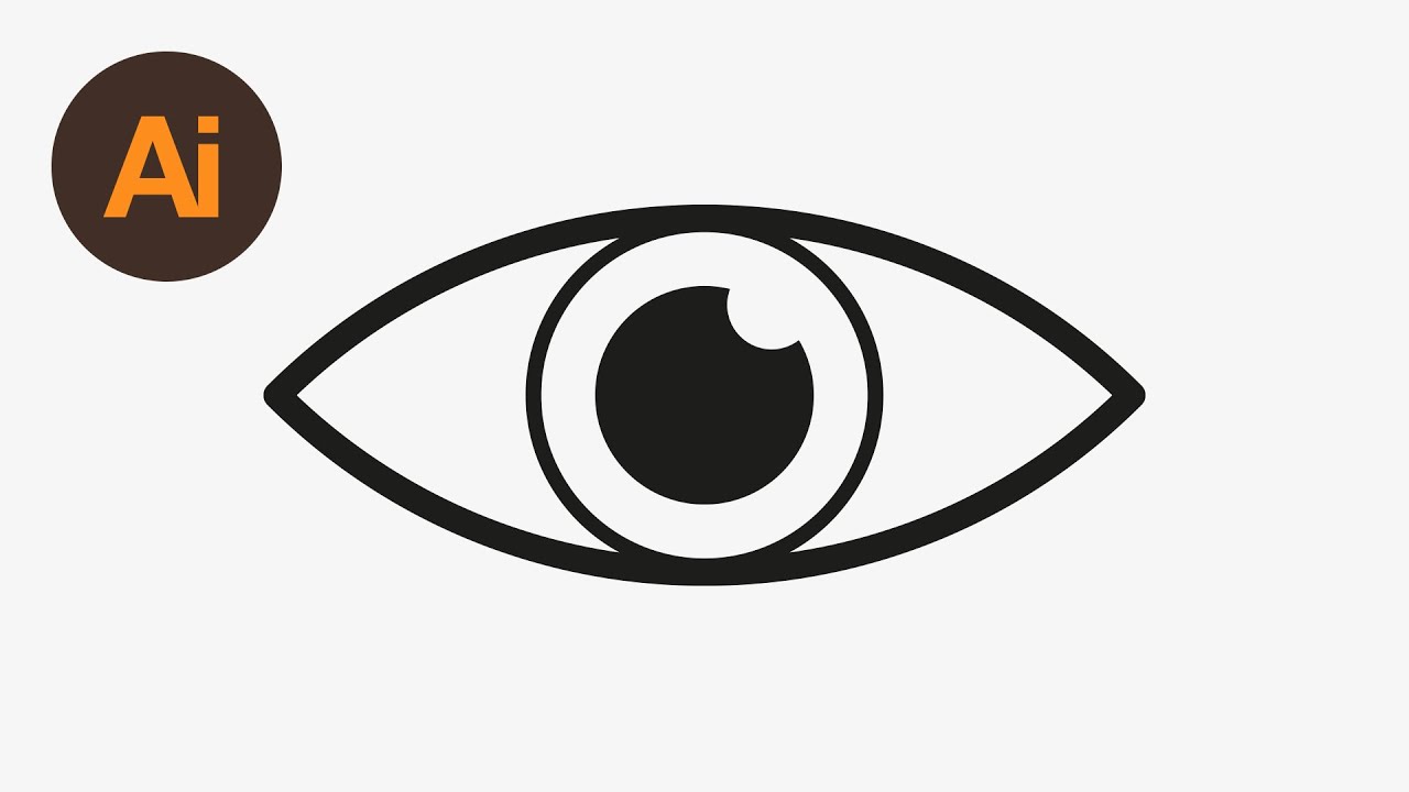 1280x720 Learn How To Draw An Eye Icon In Adobe Illustrator Dansky - Eye Line Drawing