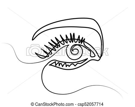 450x357 woman eye make up continuous line drawing beautiful woman s eye - Eye Line Drawing