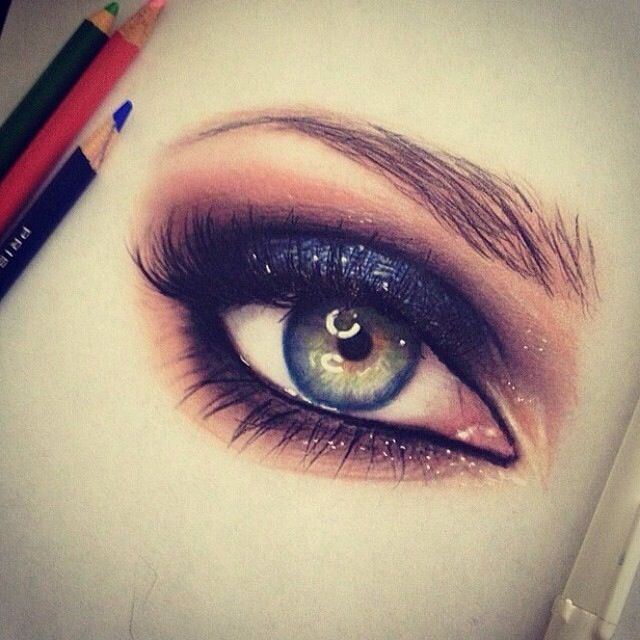 640x640 drawings of eyes with makeup - Eye Makeup Drawing
