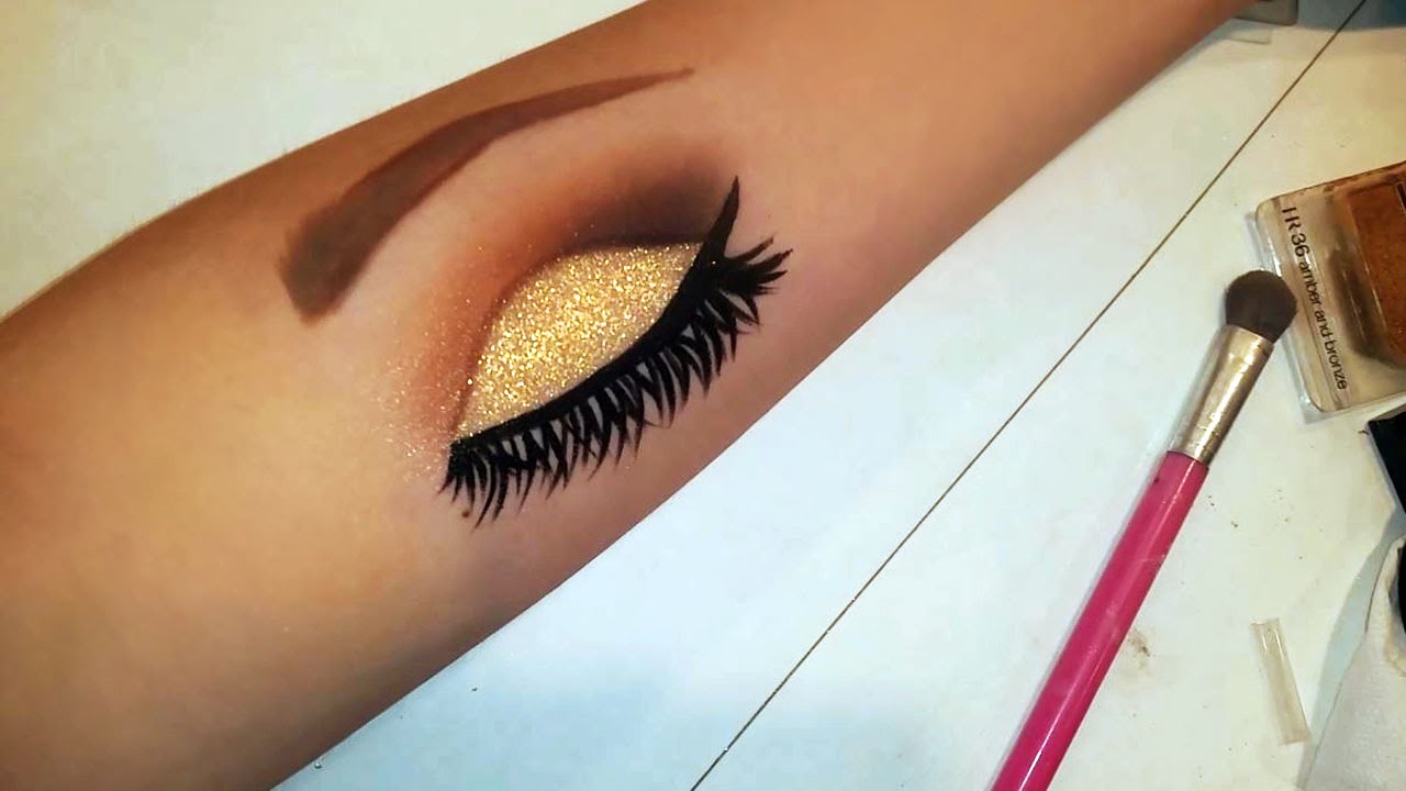 1280x720 How To Draw Eye Makeup On Your Arm!! - Eye Makeup Drawing