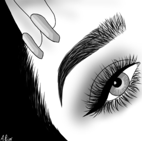 500x495 another new outline drawing of eye makeup on we heart it - Eye Makeup Drawing