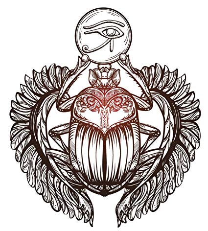 425x472 egyptian scarab with eye of horus medallion vinyl - Eye Of Horus Drawing
