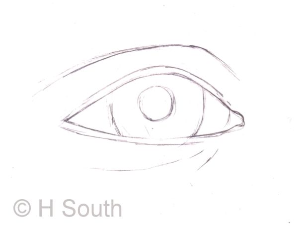 600x464 How Do You Draw Realistic Eyes In Art Supply Eye Drawing - Eye Outline Drawing