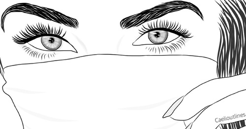 500x262 O U T L I N E - Eye Outline Drawing