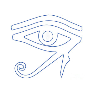 300x300 The Eye Of Ra Outline Drawing Digital Art - Eye Outline Drawing