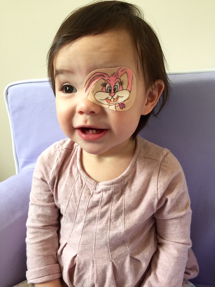 721x961 loving father creates adorable drawings on daughter's eye patch - Eye Patch Drawing