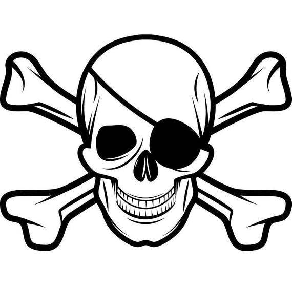 570x558 pirate skull crossbones eye patch grin jolly roger ship etsy - Eye Patch Drawing