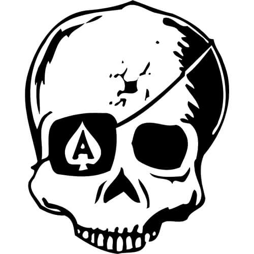 500x500 skull ace spades eye patch decal sticker - Eye Patch Drawing