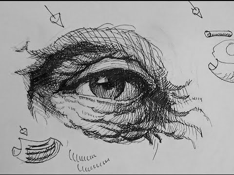 480x360 pen ink drawing tutorials how to draw eyes with wrinkles - Eye Pen Drawing