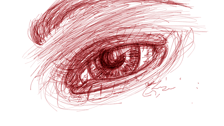 861x484 Rough Sketch, Trying Out The App - Eye Pen Drawing