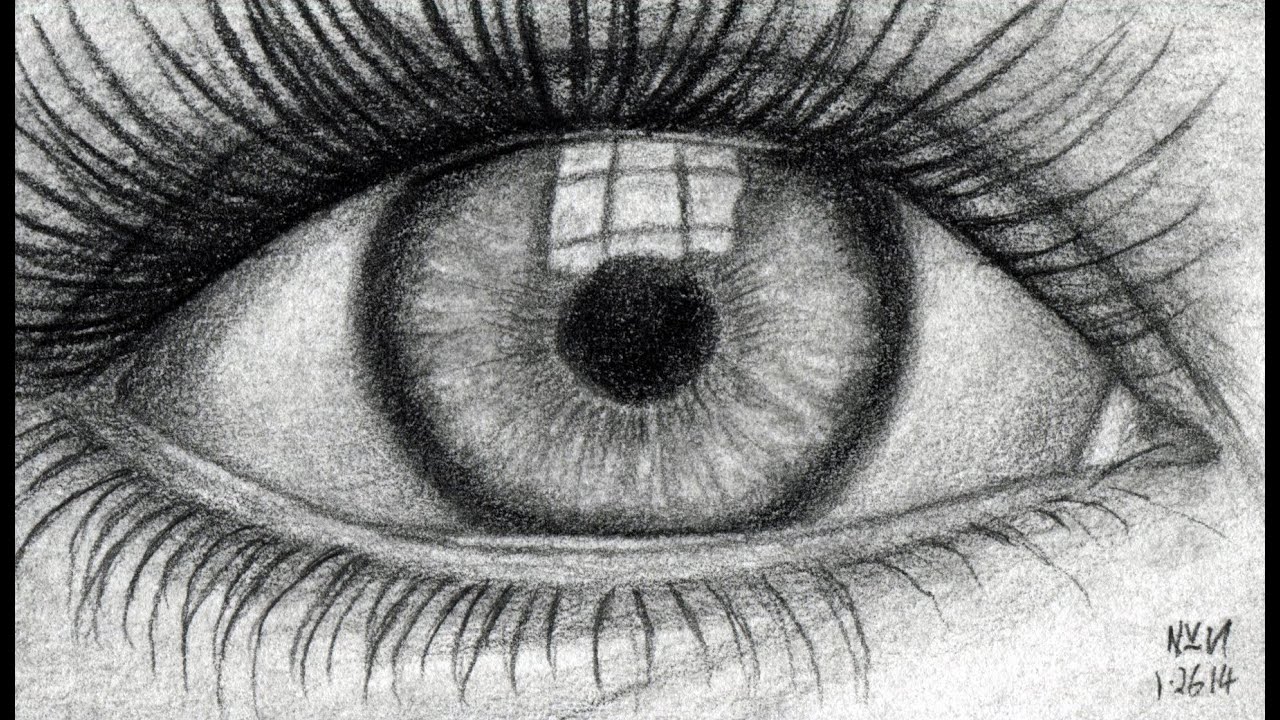 1280x720 How To Draw An Eye - Eye Reflection Drawing