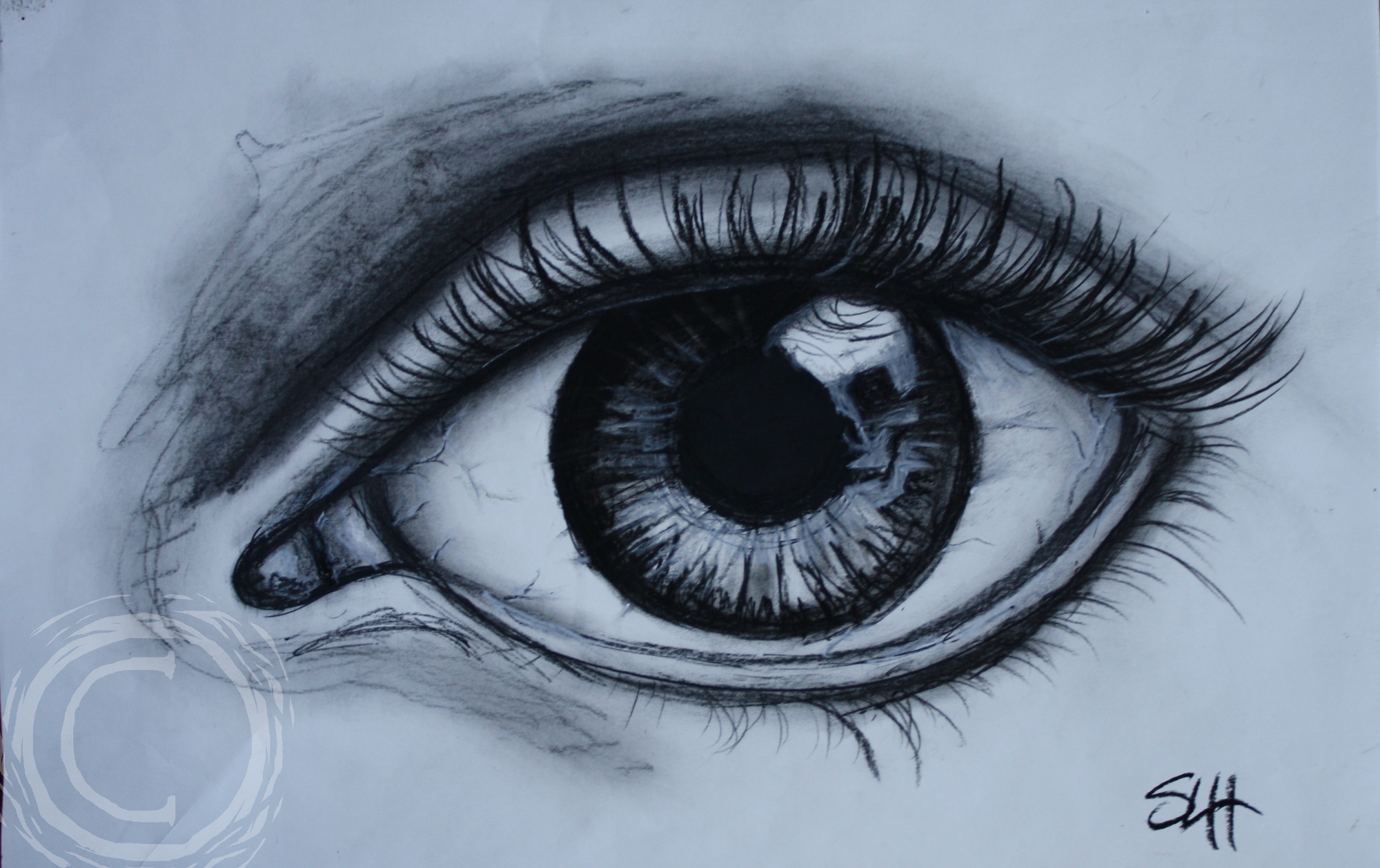 2000x1258 Drawings - Eye Reflection Drawing