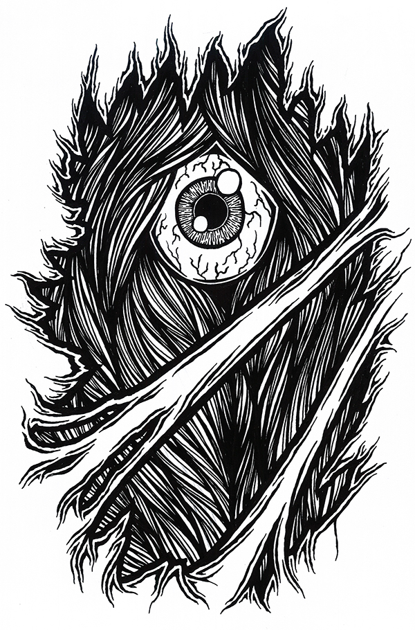 600x910 Drawing - Eye Tattoo Drawing