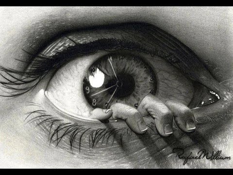 480x360 Realistic Clock And Eye Tattoo - Eye Tattoo Drawing