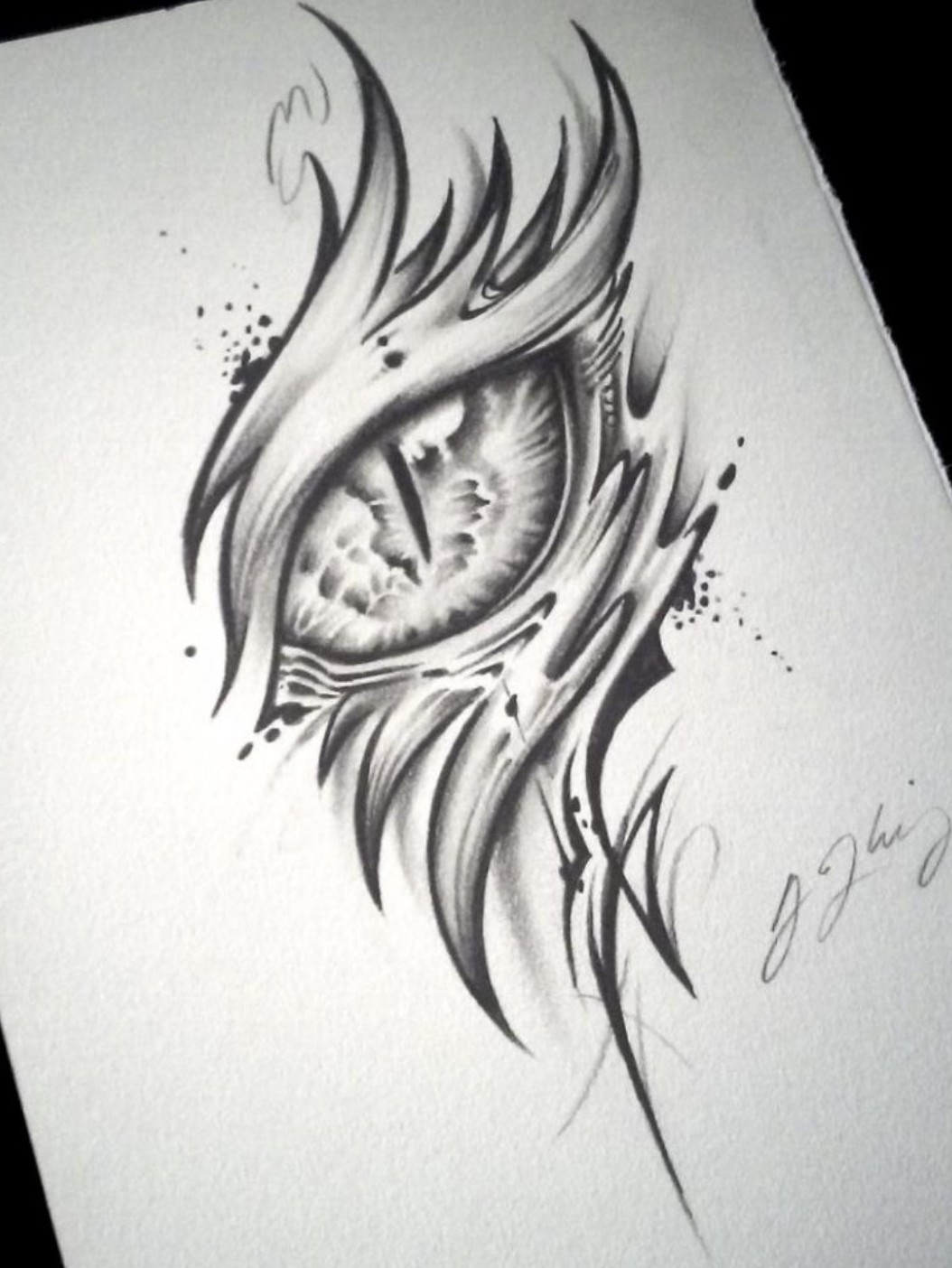 1054x1404 Jalen Womack Dragon Eye Tattoo - Eye Tattoo Drawing