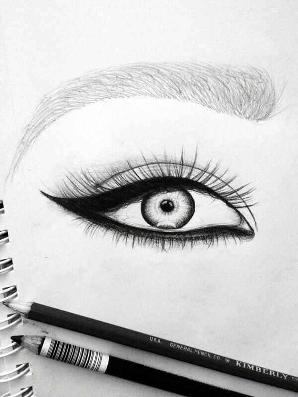 600x800 Eye Eyeliner And Pencil - Eye With Eyeliner Drawing