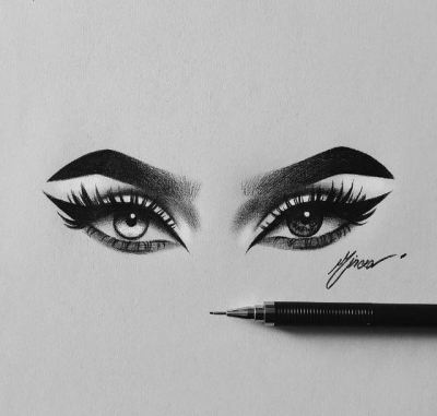 400x381 Modern Eyeliner Tumblr - Eye With Eyeliner Drawing