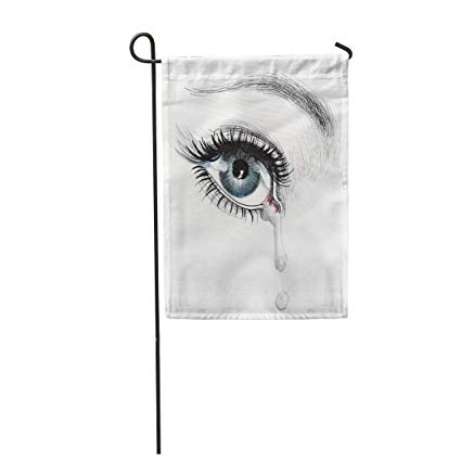 425x425 Semtomn Garden Flag Cry Beautiful Female Eye - Eye With Tears Drawing
