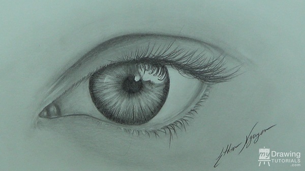 600x337 How To Draw An Eye My Drawing Tutorials - Eyeball Drawing