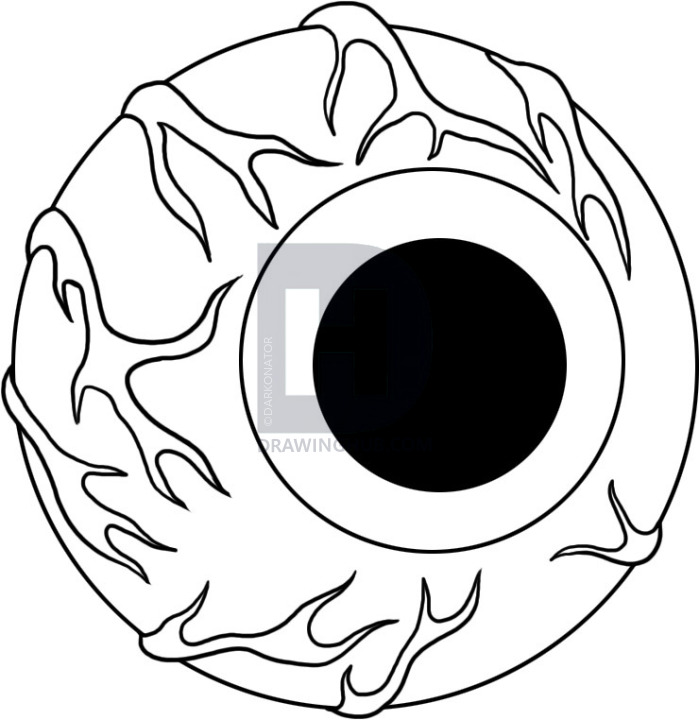 699x720 how to draw an eyeball, step - Eyeball Drawing Images