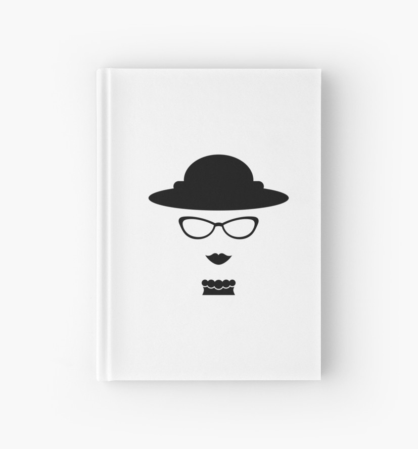 827x889 vintage lady with eyeglasses drawing hardcover journals - Eyeglasses Drawing