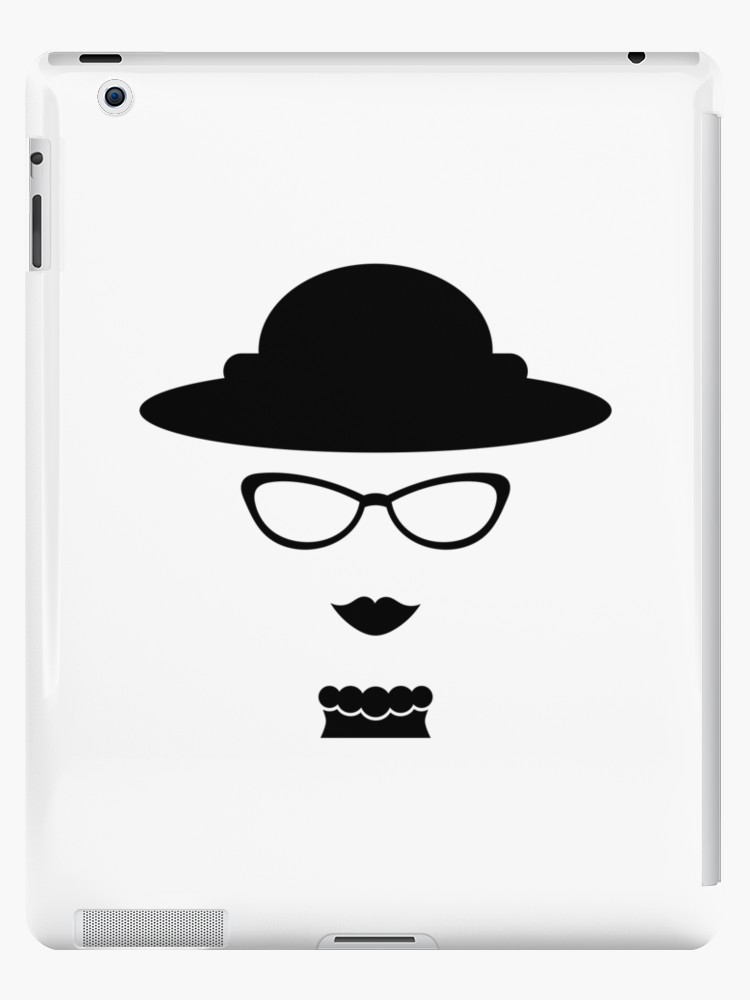750x1000 vintage lady with eyeglasses drawing ipad cases skins - Eyeglasses Drawing