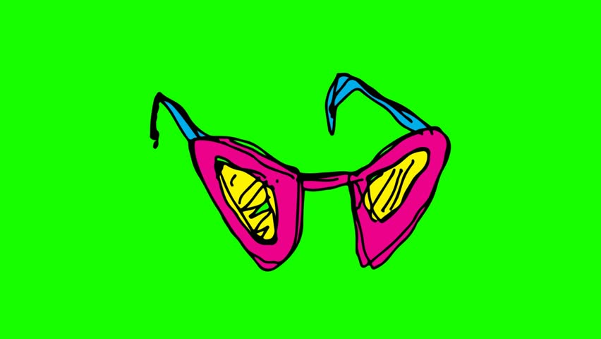 852x480 hand drawing green screen with theme of eyeglasses - Eyeglasses Drawing