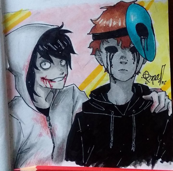 720x712 quick drawing jeff the killer and eyeless jack, a creepypasta - Eyeless Jack Drawing